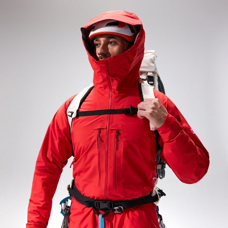 men s mtn guide alpine pro gore-tex jacke - rot berghaus