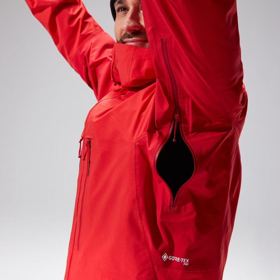 men s mtn guide alpine pro gore-tex jacke - rot berghaus