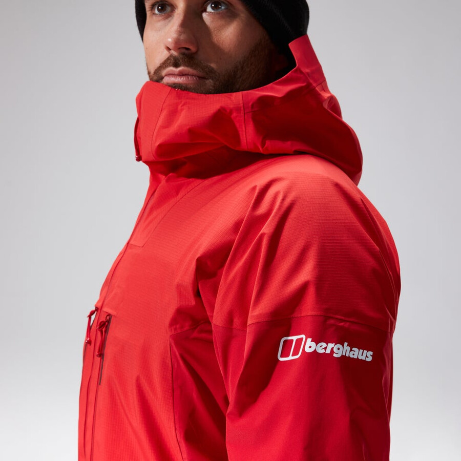 men s mtn guide alpine pro gore-tex jacke - rot berghaus