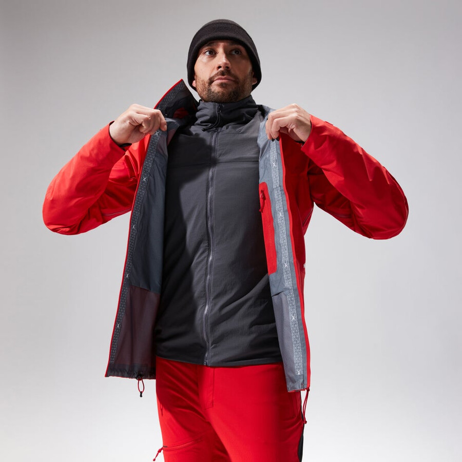 men s mtn guide alpine pro gore-tex jacke - rot berghaus