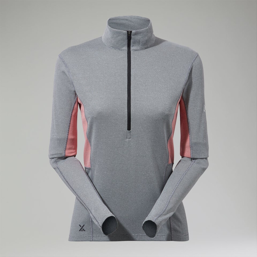 women s mtn guide long sleeve half zip graurot berghaus
