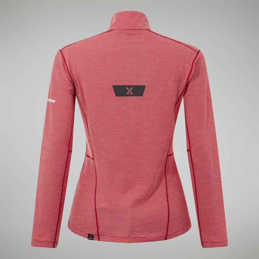 women s mtn guide long sleeve half zip - red berghaus