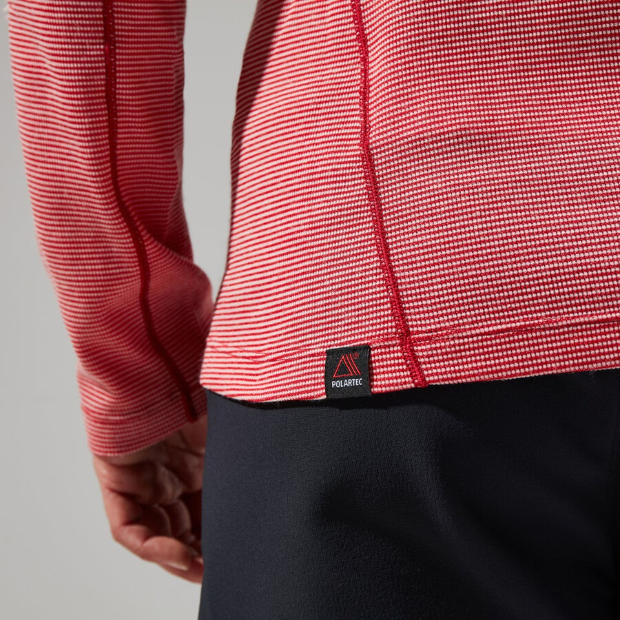 women s mtn guide long sleeve half zip - red berghaus