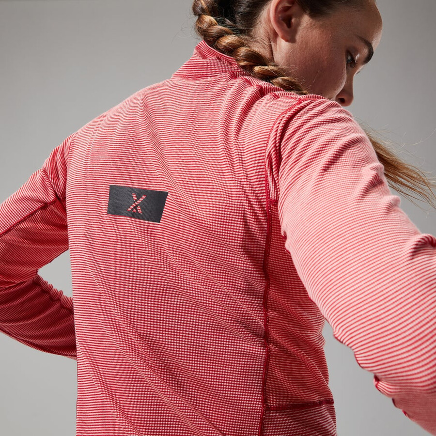 women s mtn guide long sleeve half zip - red berghaus