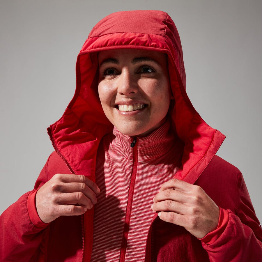 women s mtn guide long sleeve half zip - red berghaus