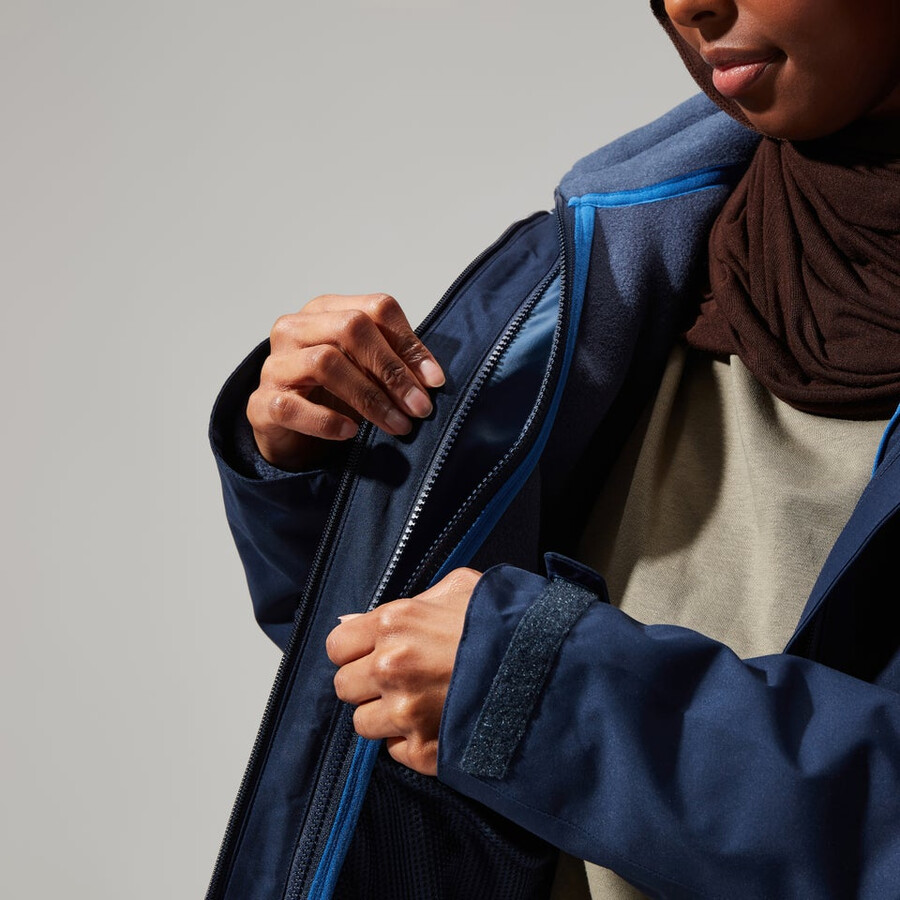 damen prism polartec interactive jacke - dark blue berghaus