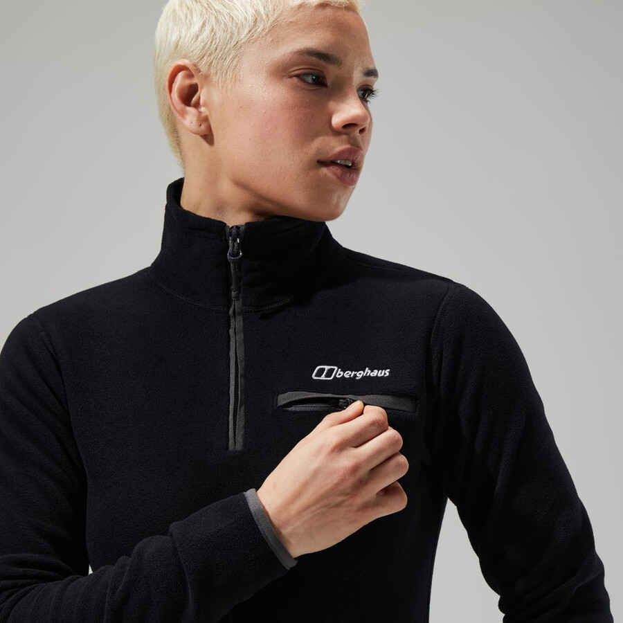 damen prism 2.0 micro half zip - blackblack die berghaus