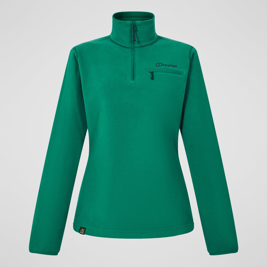 damen prism 2.0 micro polartec half zip fleece - grün berghaus
