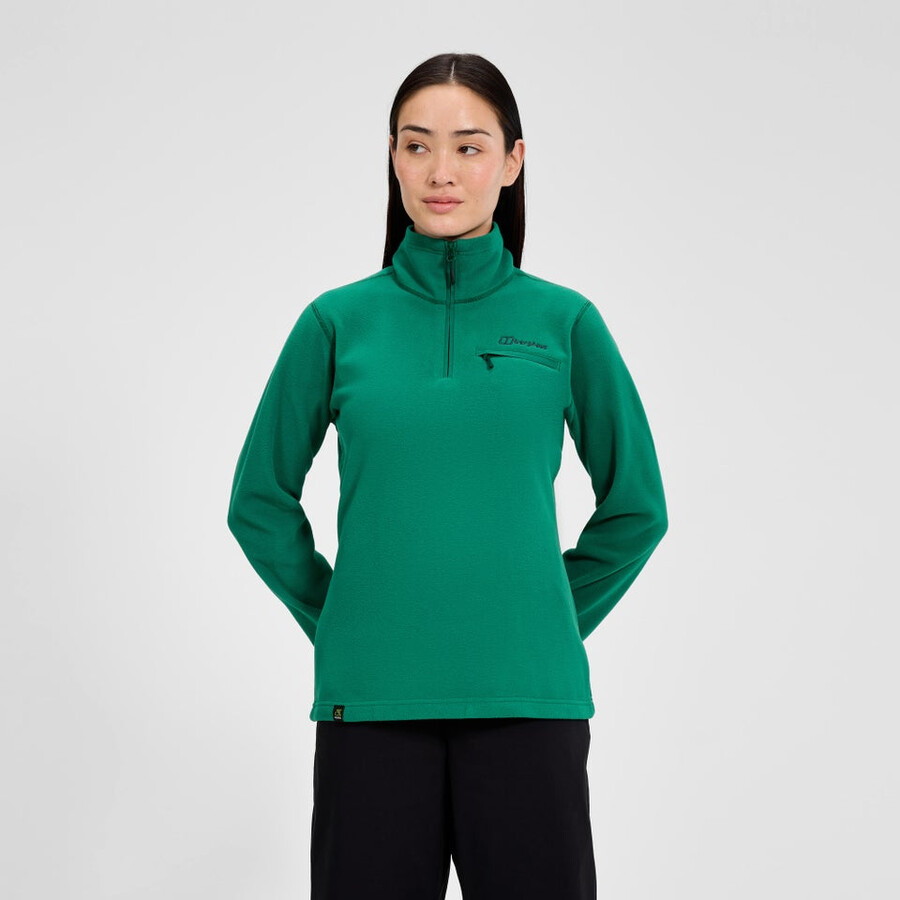 damen prism 2.0 micro polartec half zip fleece - grün berghaus