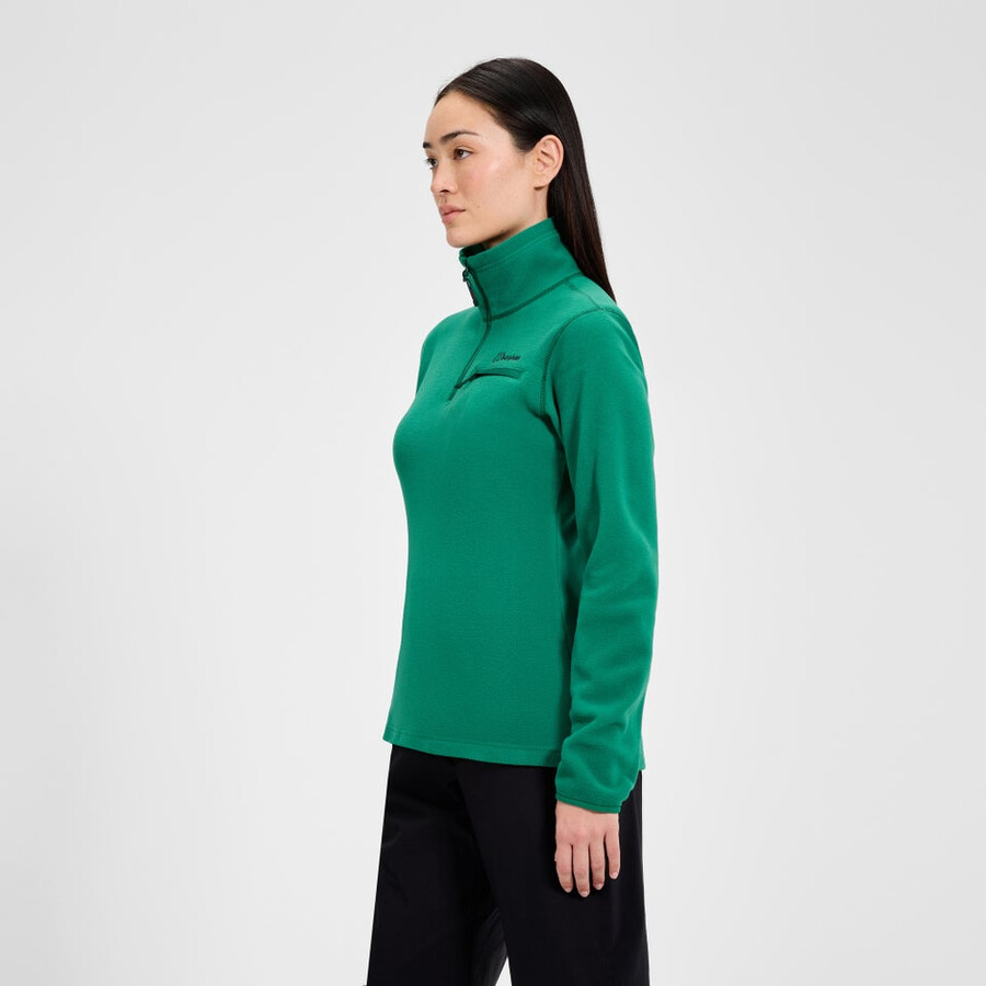 damen prism 2.0 micro polartec half zip fleece - grün berghaus
