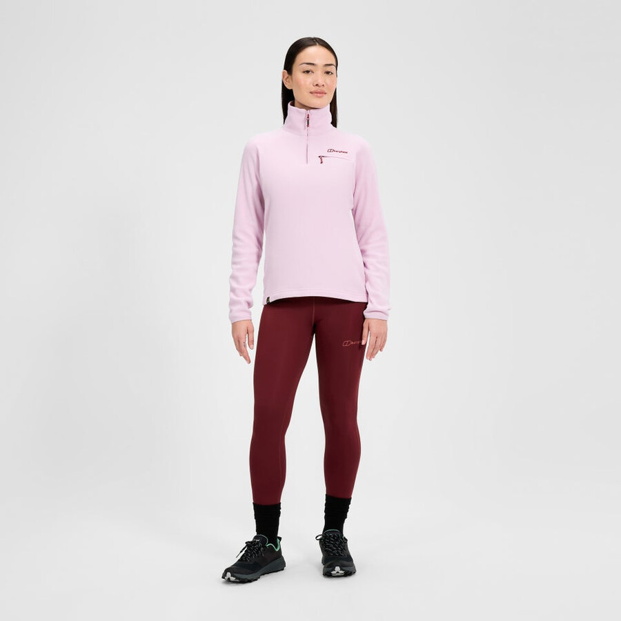 damen prism 2.0 micro polartec half zip fleece - rosa berghaus