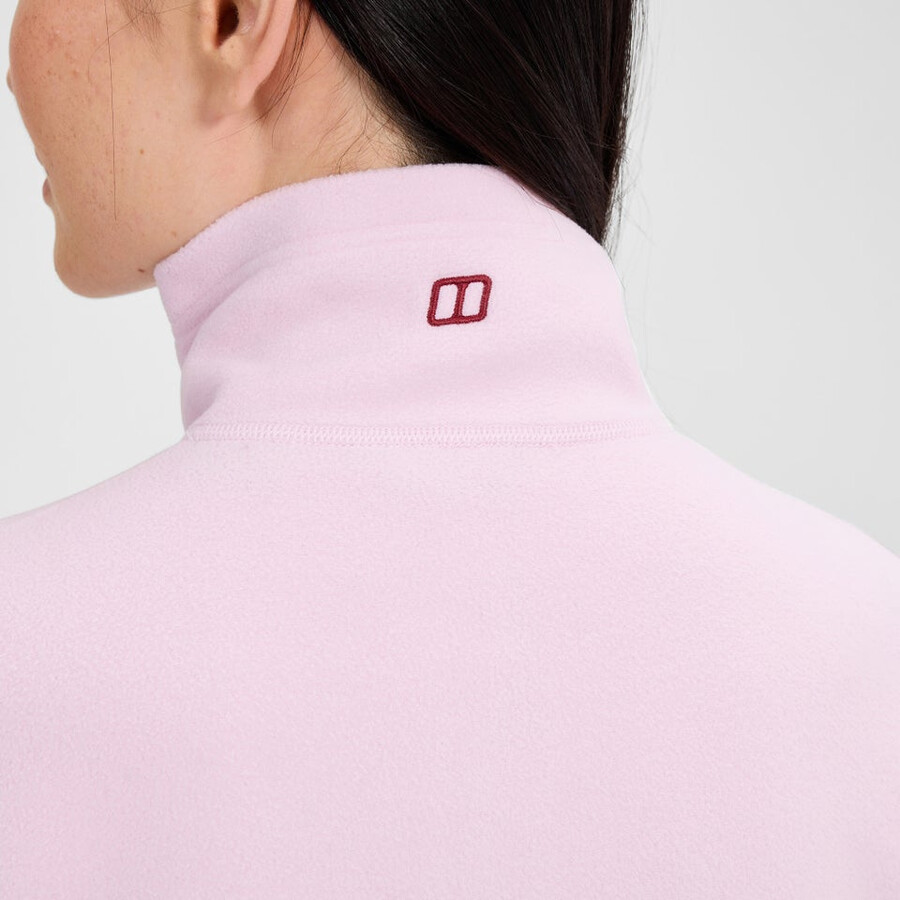 damen prism 2.0 micro polartec half zip fleece - rosa berghaus