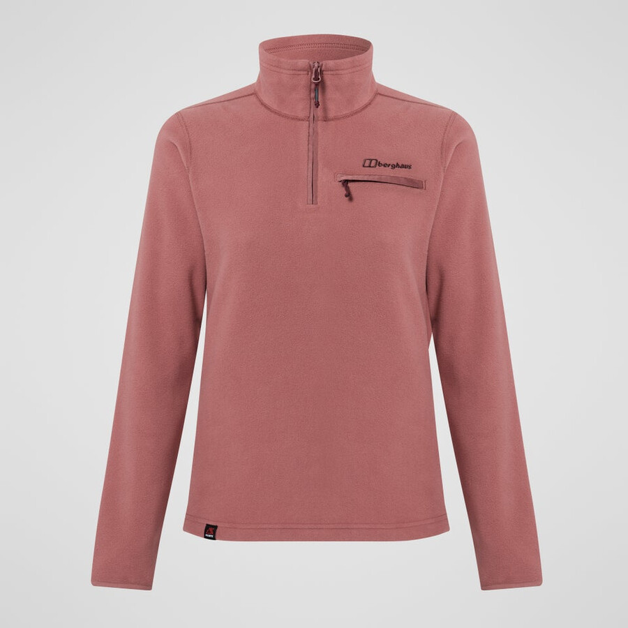 damen prism 2.0 micro polartec half zip fleece - rot berghaus