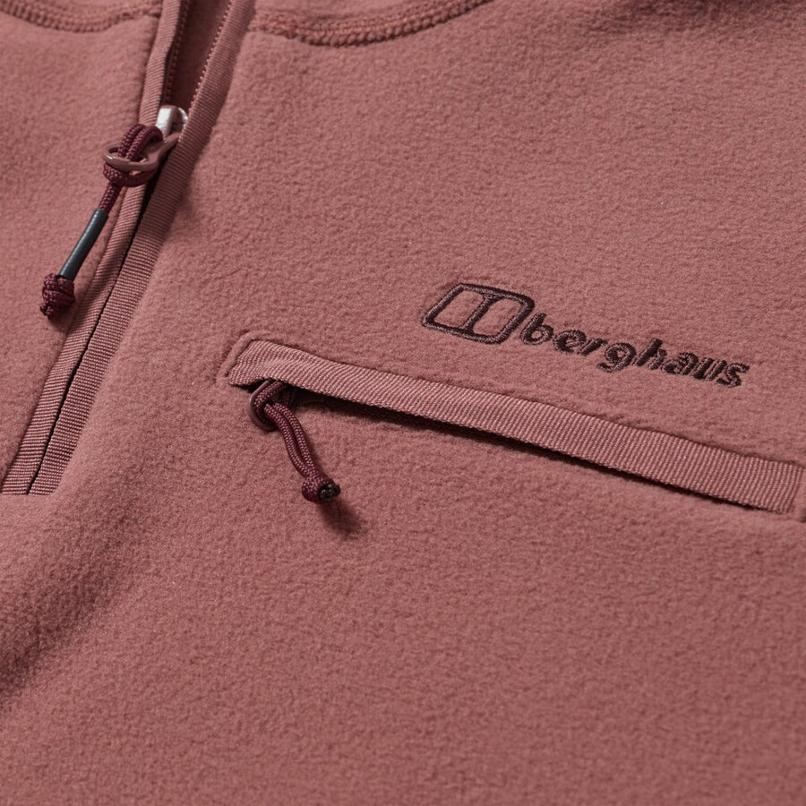 damen prism 2.0 micro polartec half zip fleece - rot berghaus