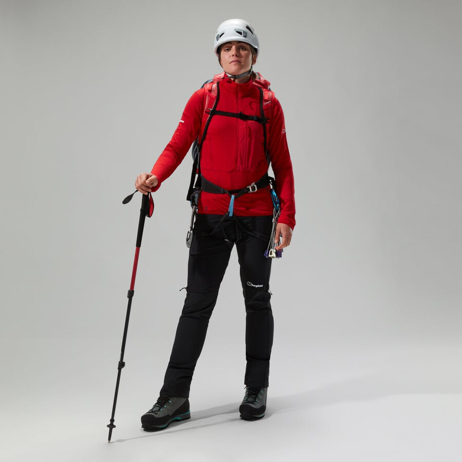 women s mtn arete lb half zip - red berghaus