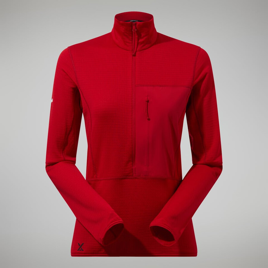 women s mtn arete lb half zip - red berghaus