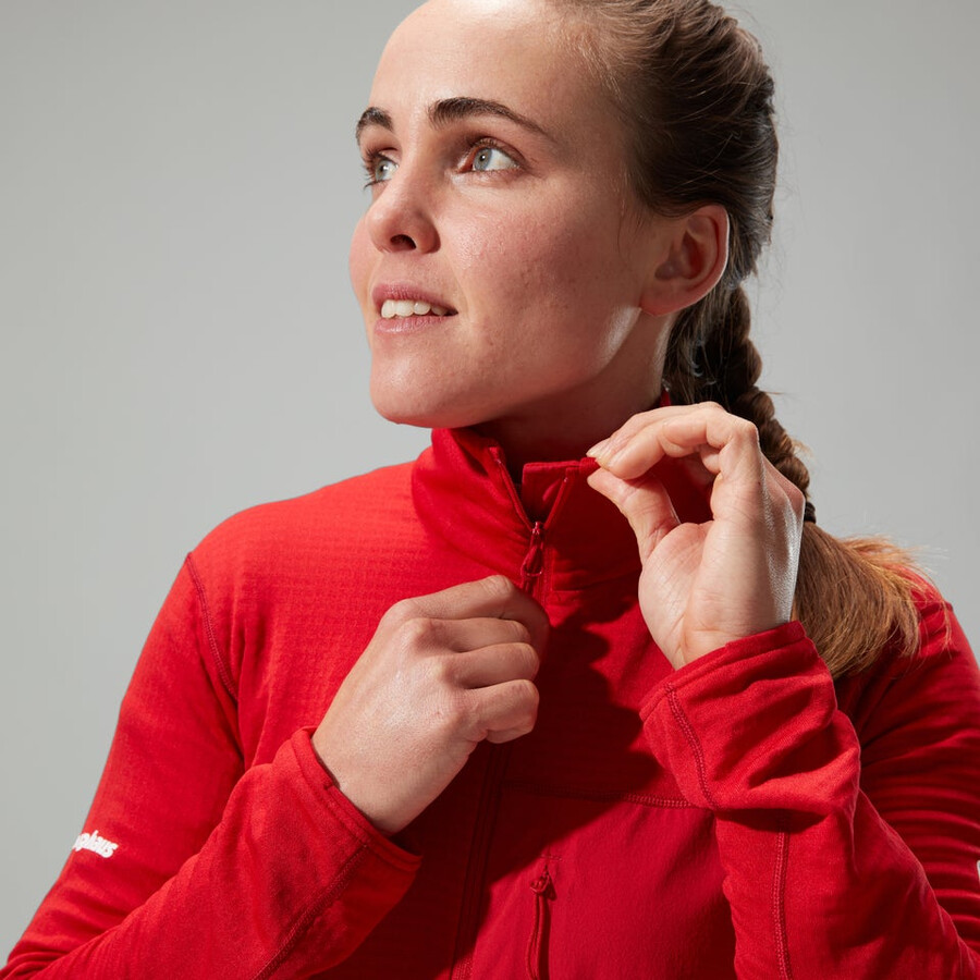 women s mtn arete lb half zip - red berghaus