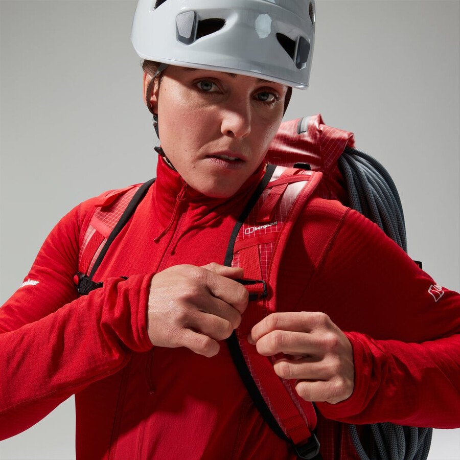 women s mtn arete lb half zip - red berghaus