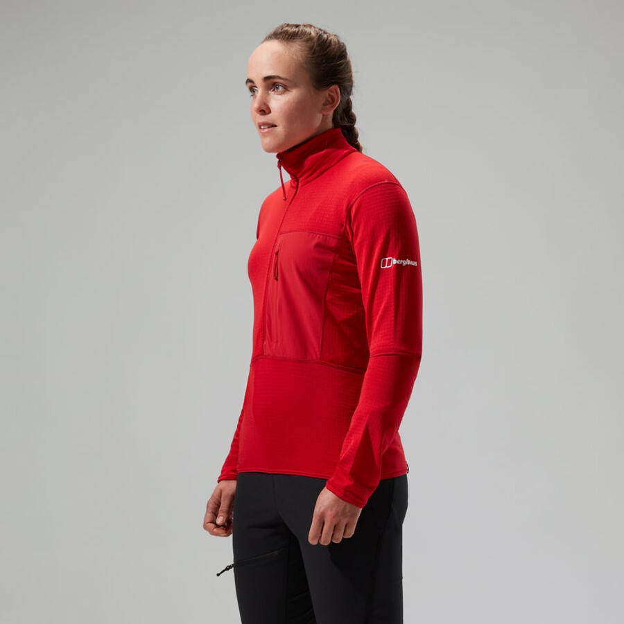 women s mtn arete lb half zip - red berghaus