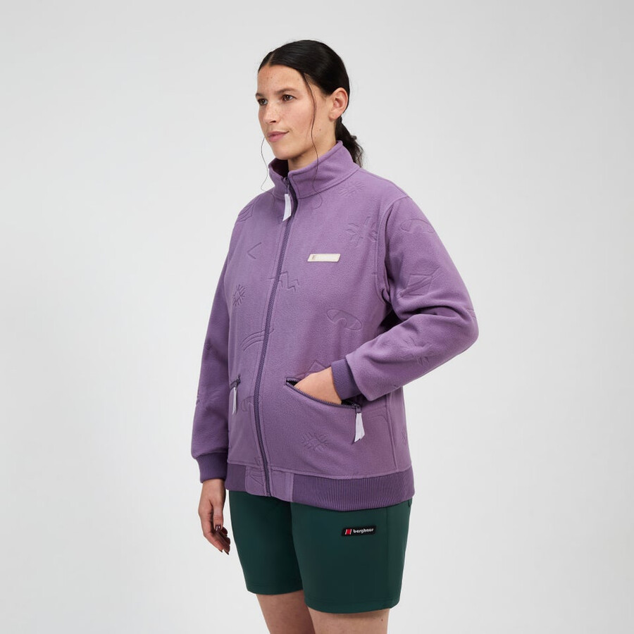 unisex tageszeitung der natur interactive fleece - lila berghaus