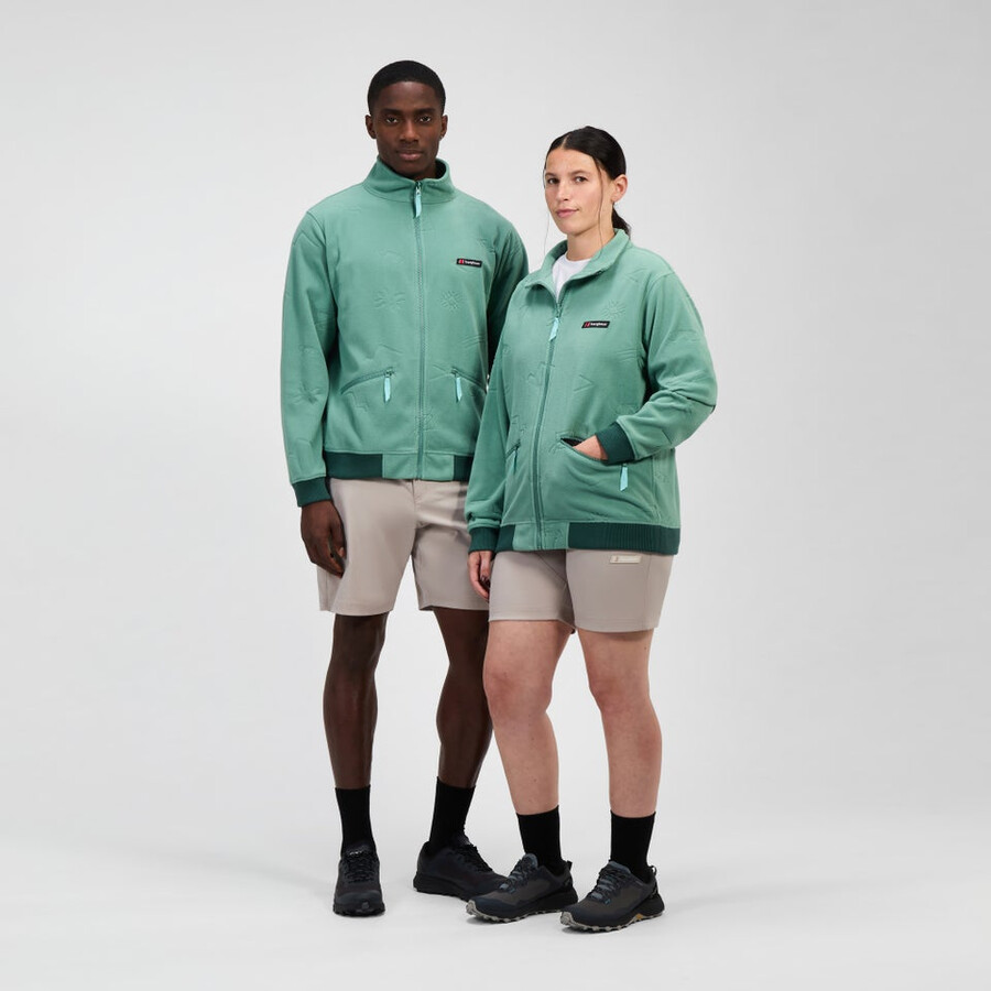 unisex tageszeitung der natur interactive fleece - grün berghaus