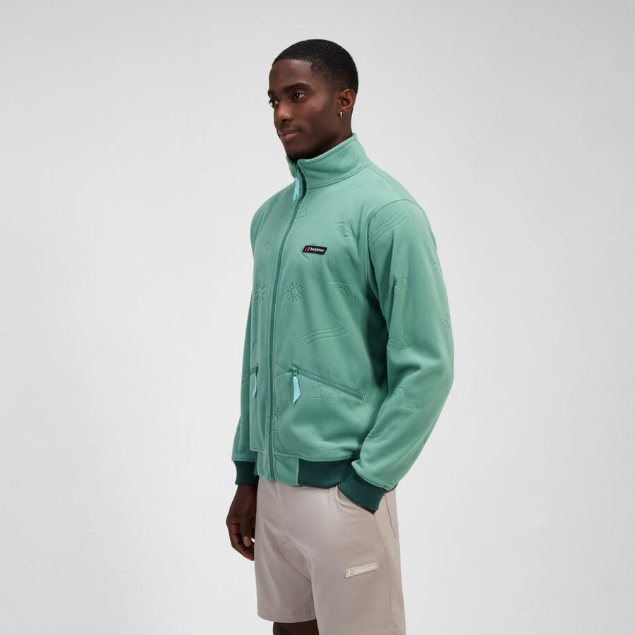 unisex tageszeitung der natur interactive fleece - grün berghaus