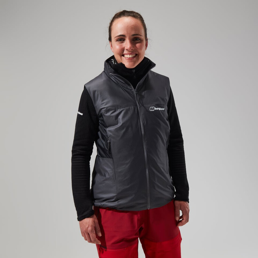 women s mtn arete lb synthetische weste - grauschwarz berghaus
