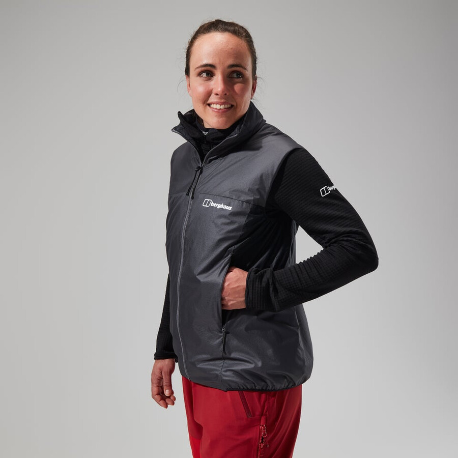 women s mtn arete lb synthetische weste - grauschwarz berghaus