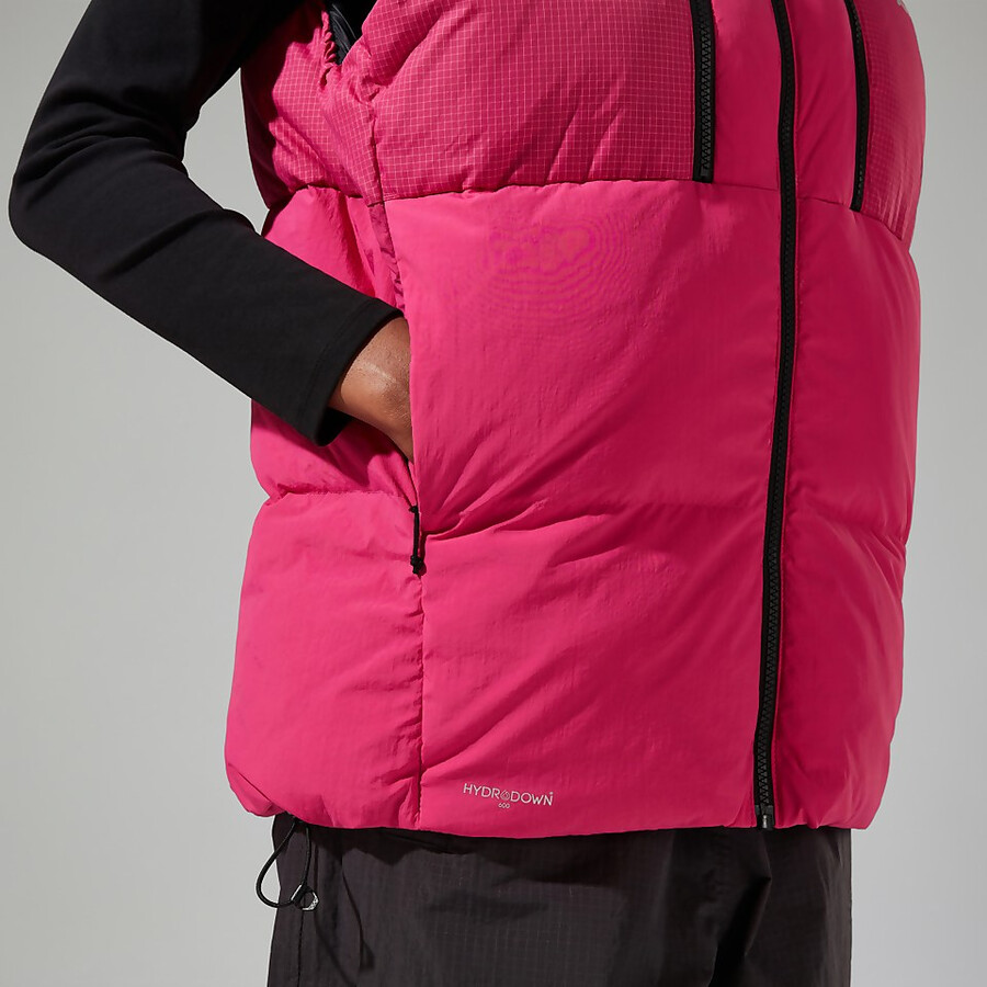 unisex sabber down insulated gilet - rosa berghaus