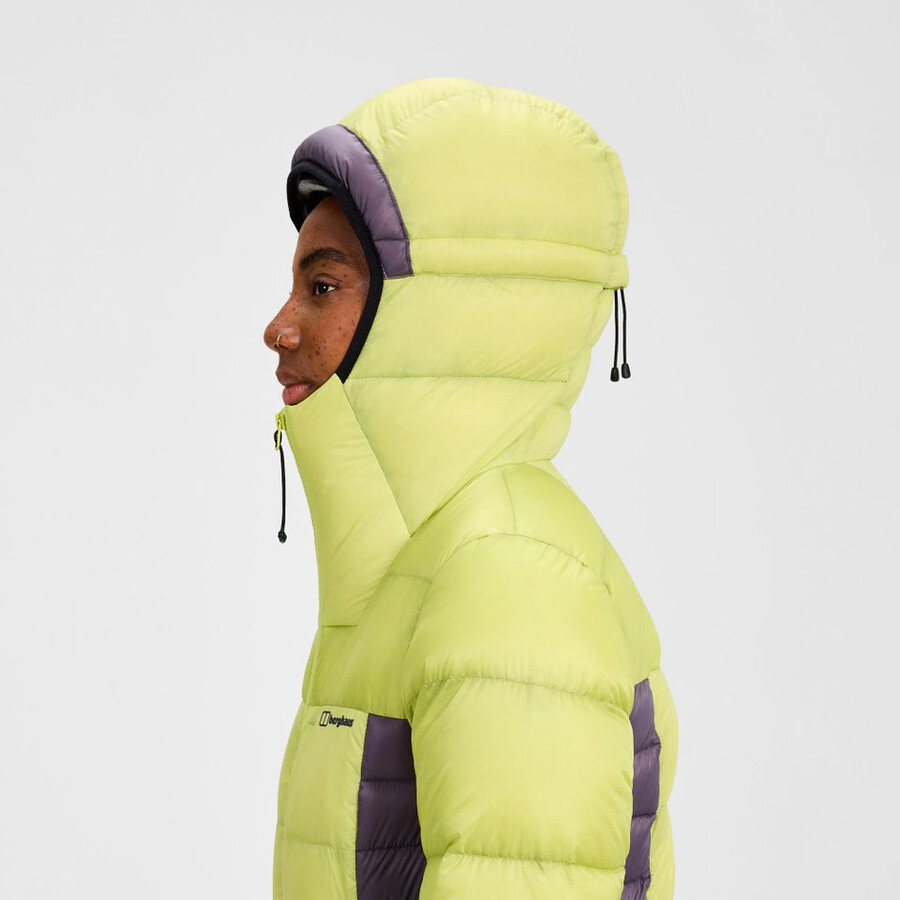women s mtn arete down hoody ultra - gelblila berghaus