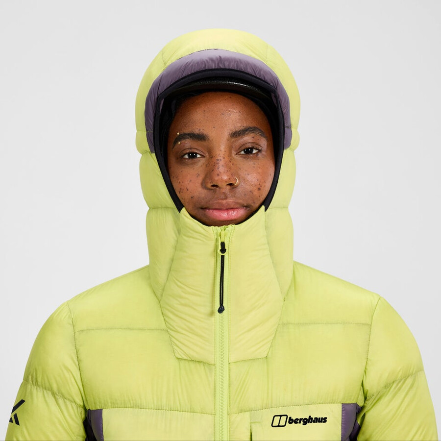 women s mtn arete down hoody ultra - gelblila berghaus
