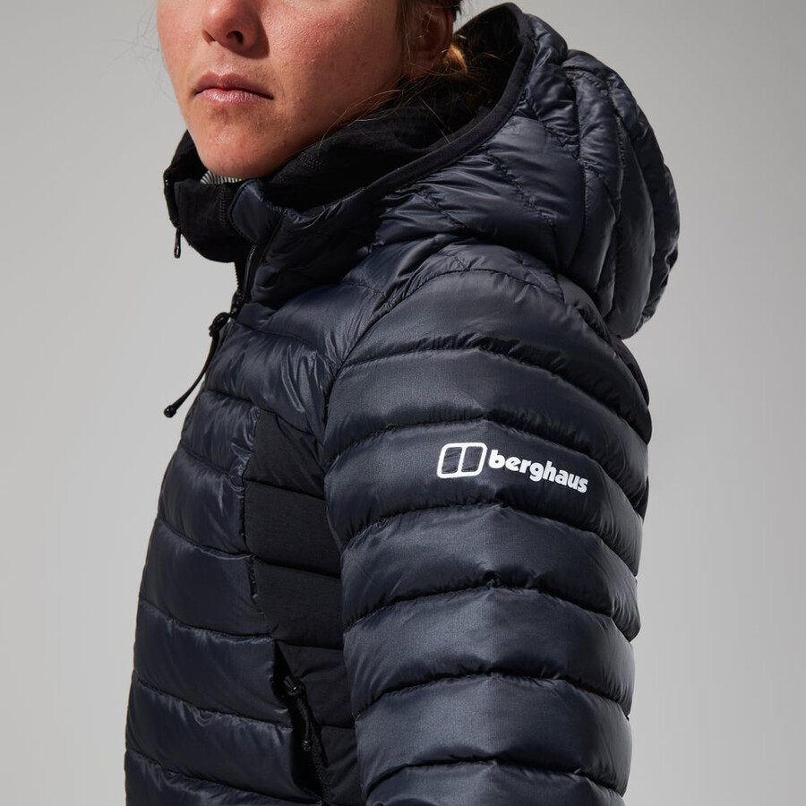 women s mtn seeker-mw-down hoody - schwarz berghaus