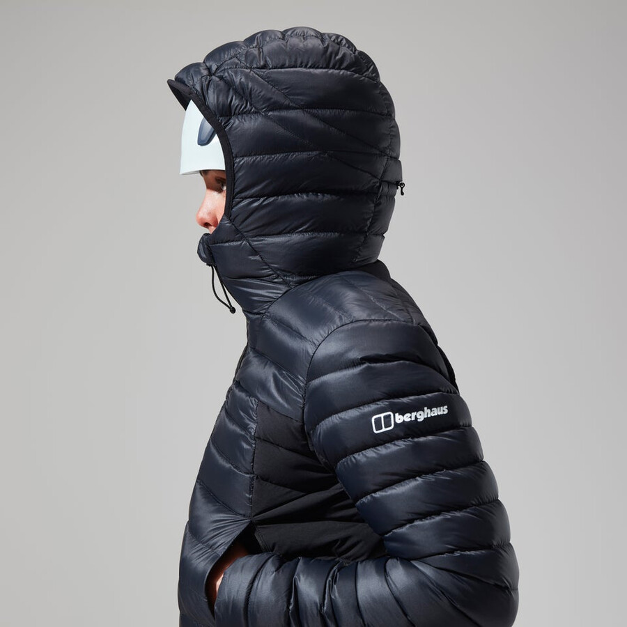 women s mtn seeker-mw-down hoody - schwarz berghaus