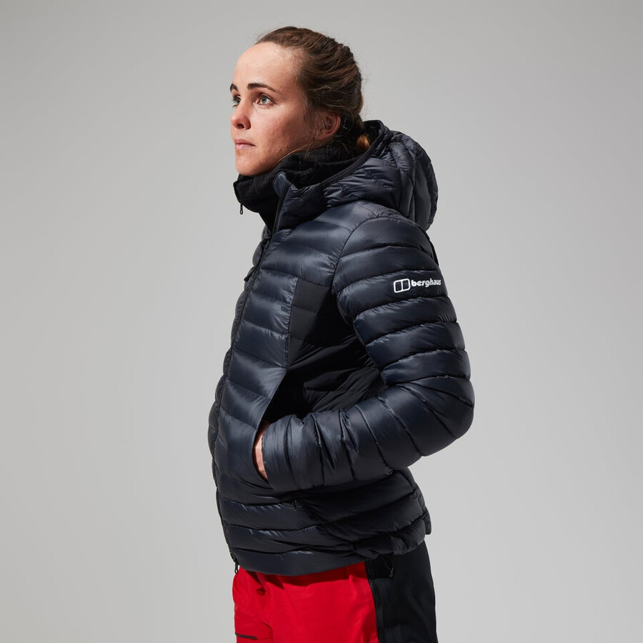 women s mtn seeker-mw-down hoody - schwarz berghaus