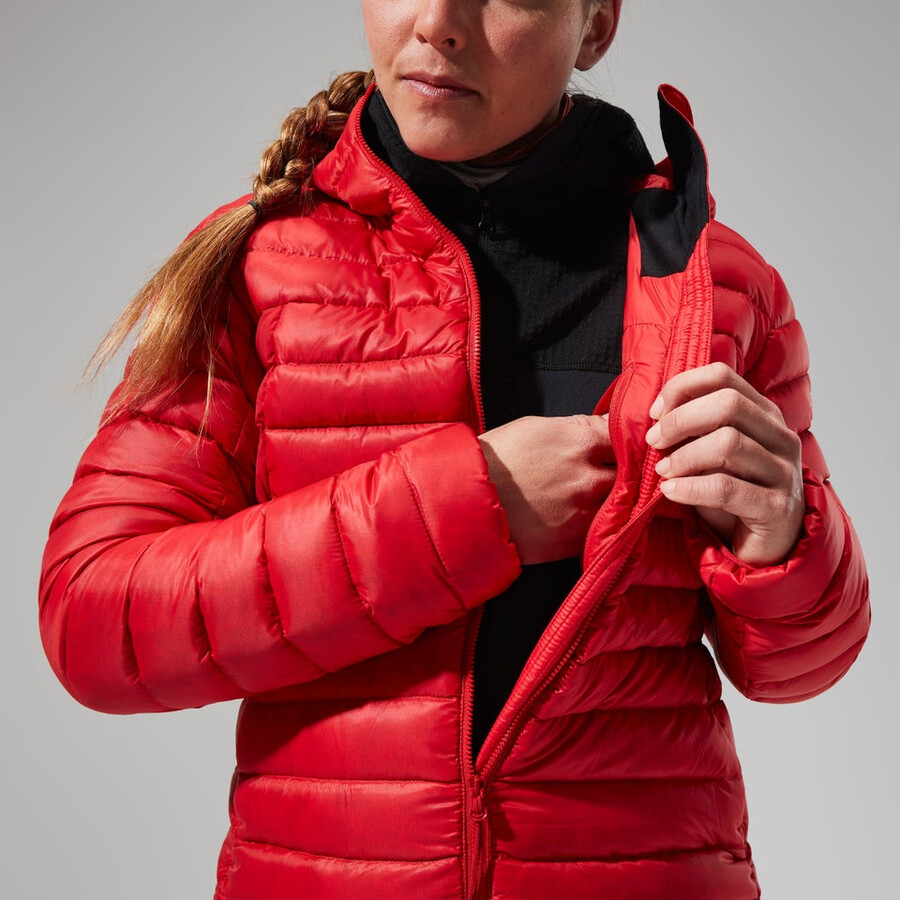 women s mtn seeker-mw-down hoody - rot berghaus