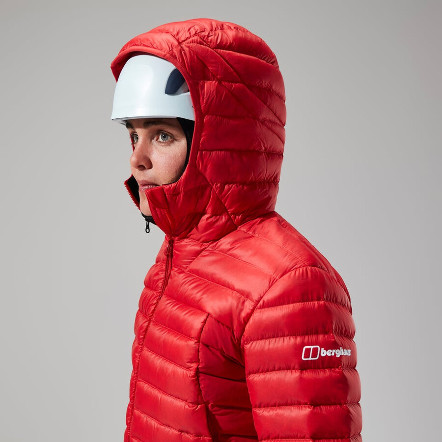 women s mtn seeker-mw-down hoody - rot berghaus