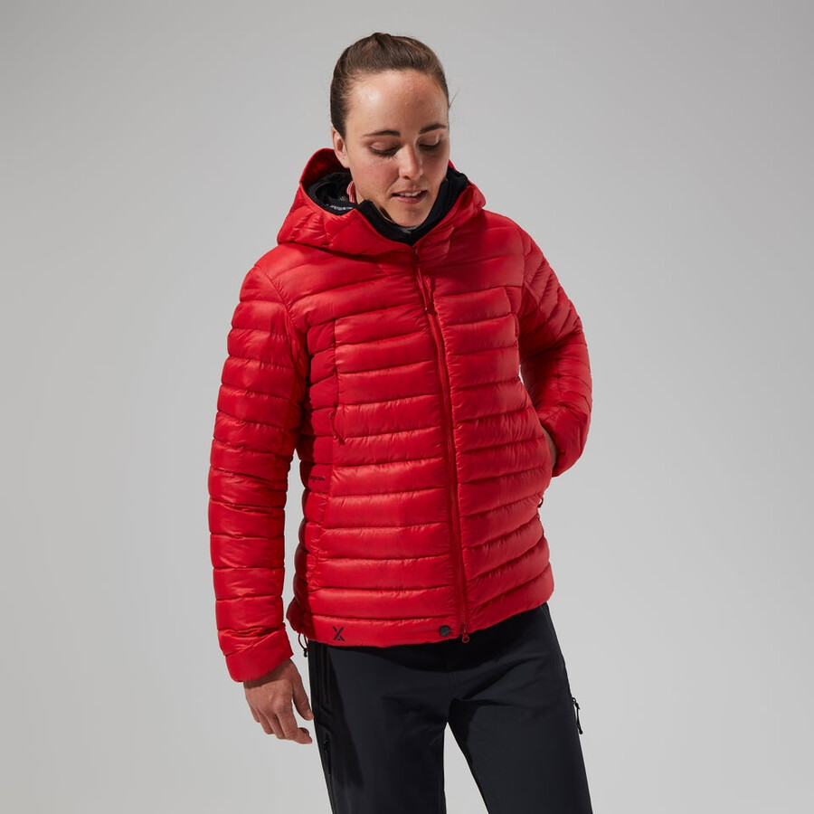 women s mtn seeker-mw-down hoody - rot berghaus