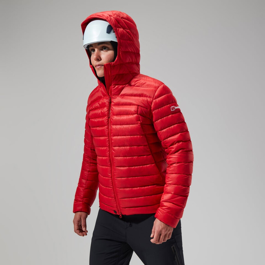 women s mtn seeker-mw-down hoody - rot berghaus