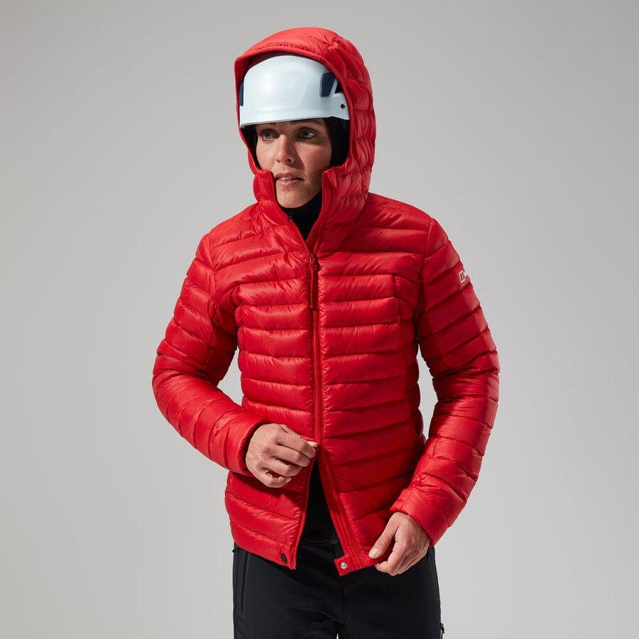 women s mtn seeker-mw-down hoody - rot berghaus