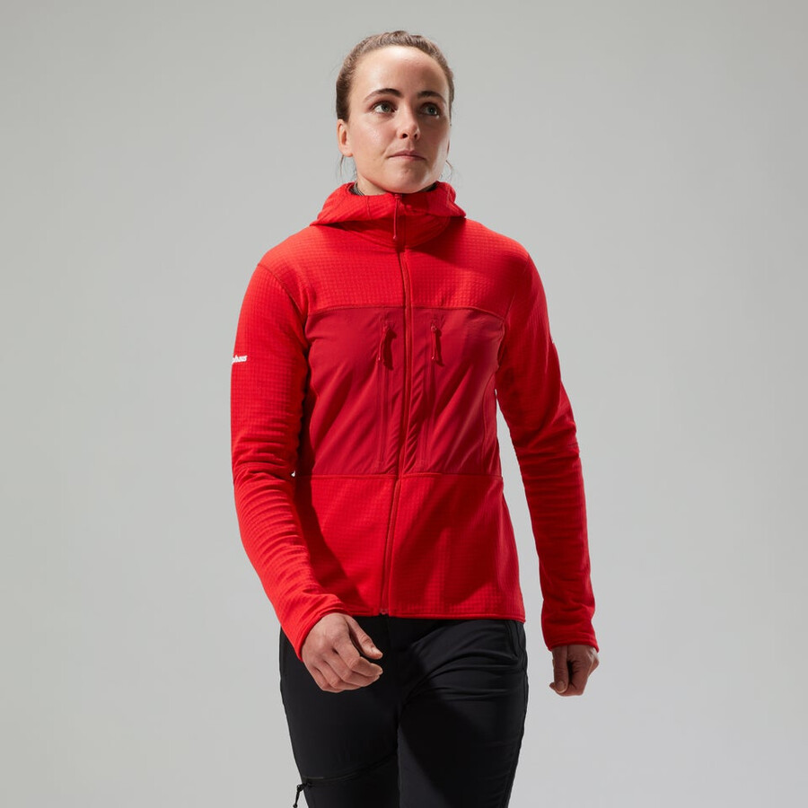 women s mtn guide-mw-kapuzenpullover - red berghaus