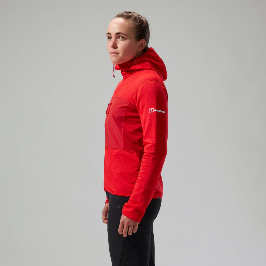 women s mtn guide-mw-kapuzenpullover - red berghaus