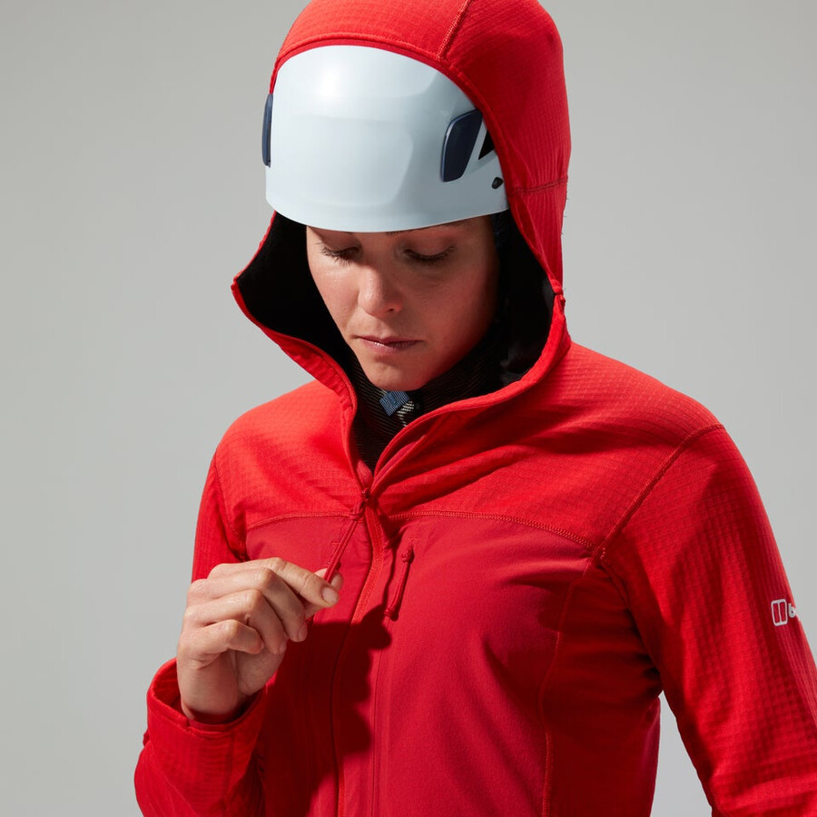 women s mtn guide-mw-kapuzenpullover - red berghaus