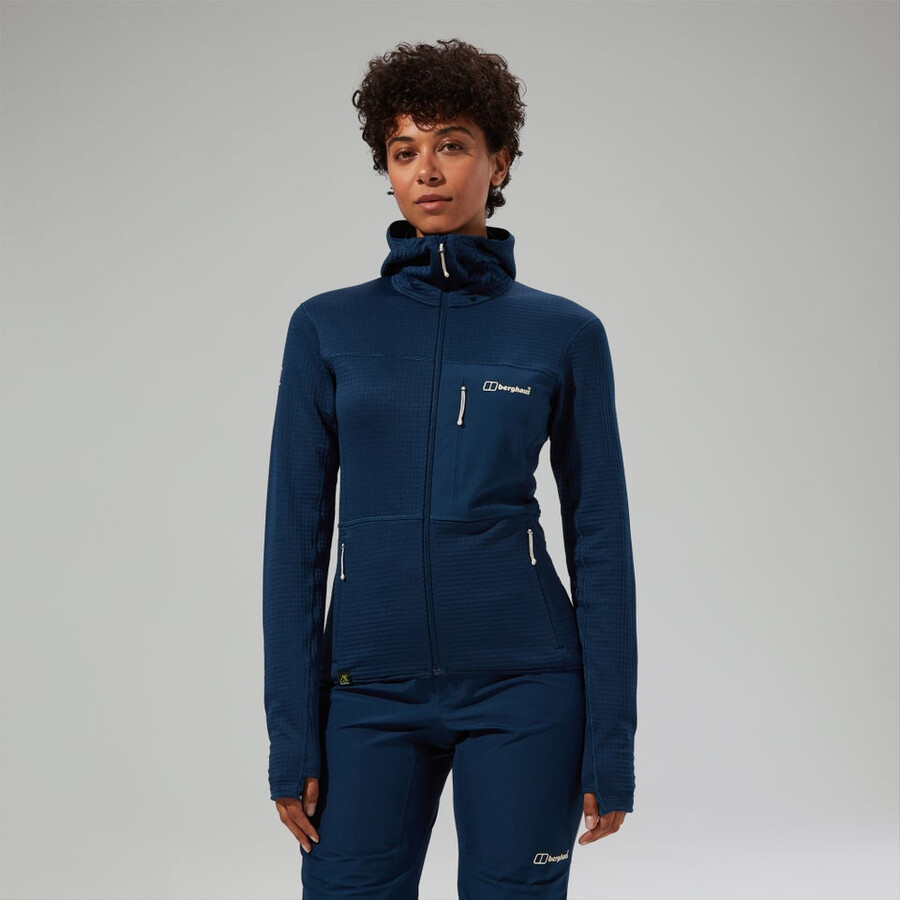 frauen s ridge-hiker hooded jacket - blue berghaus