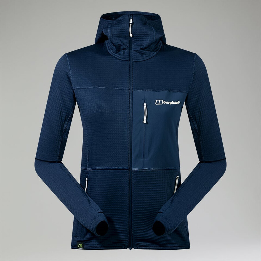 frauen s ridge-hiker hooded jacket - blue berghaus