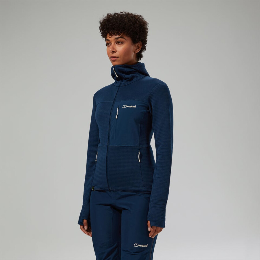 frauen s ridge-hiker hooded jacket - blue berghaus