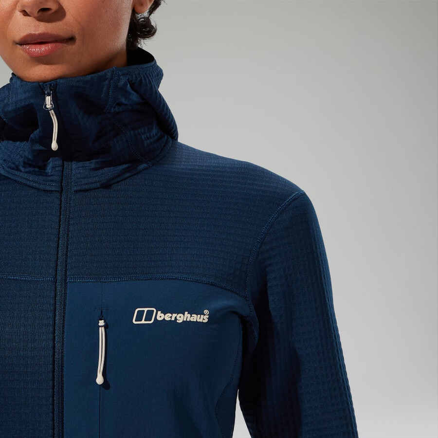 frauen s ridge-hiker hooded jacket - blue berghaus