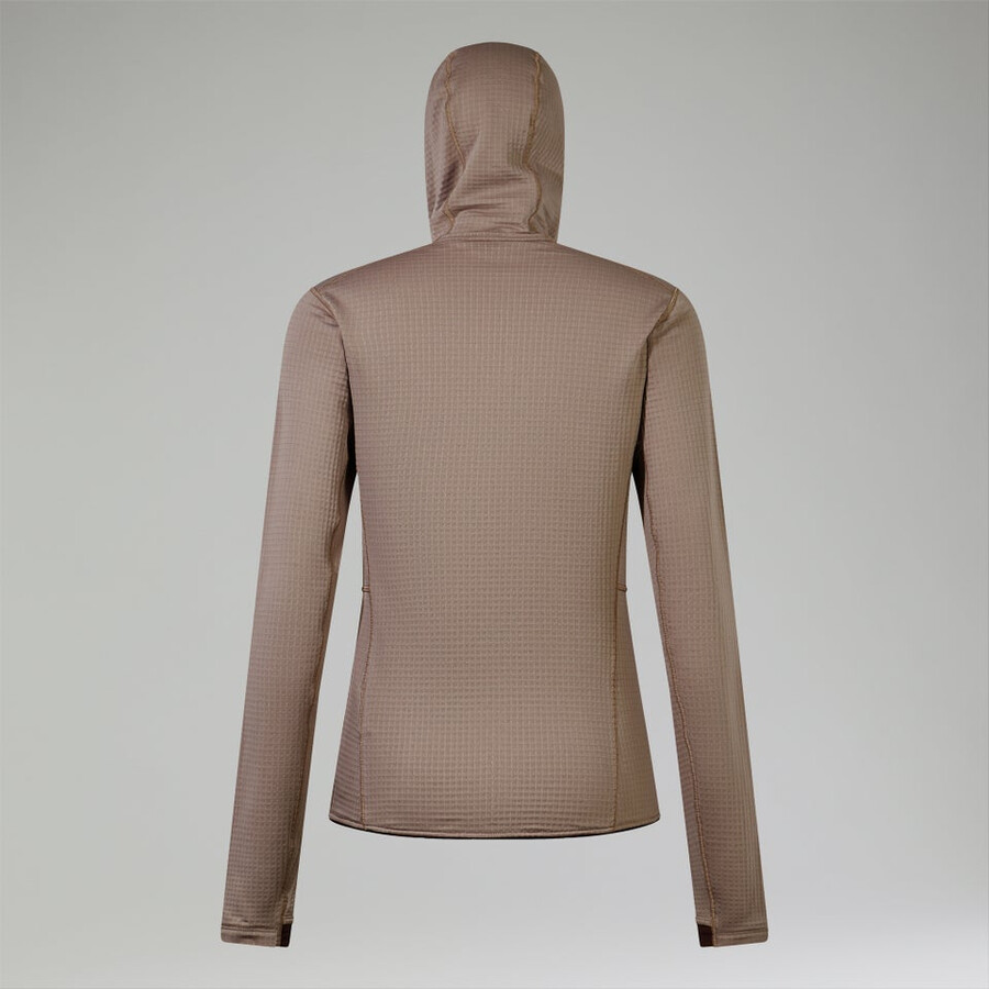 frauen s ridge-hiker hooded jacket - graubraun berghaus