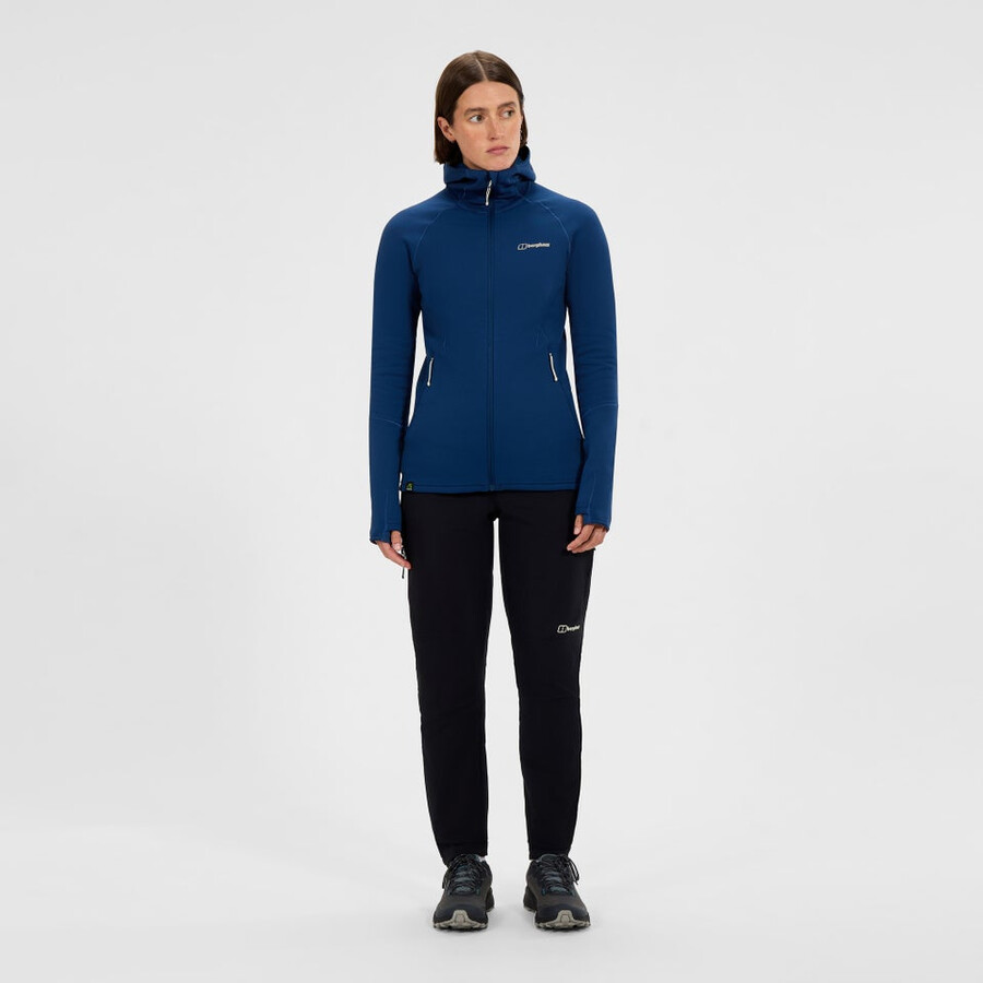 women s kinetic powerstretch hoody - blue berghaus
