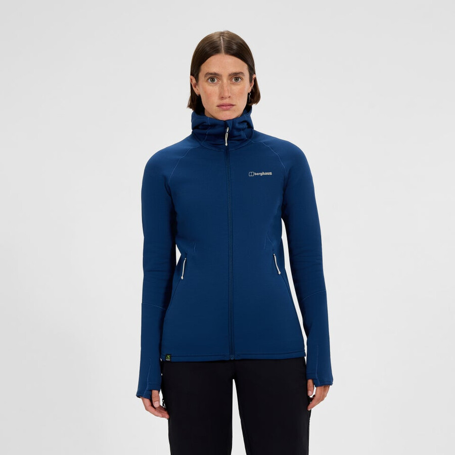 women s kinetic powerstretch hoody - blue berghaus