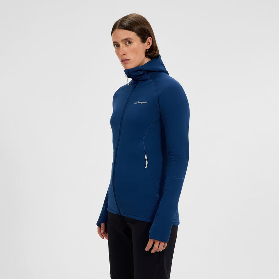 women s kinetic powerstretch hoody - blue berghaus